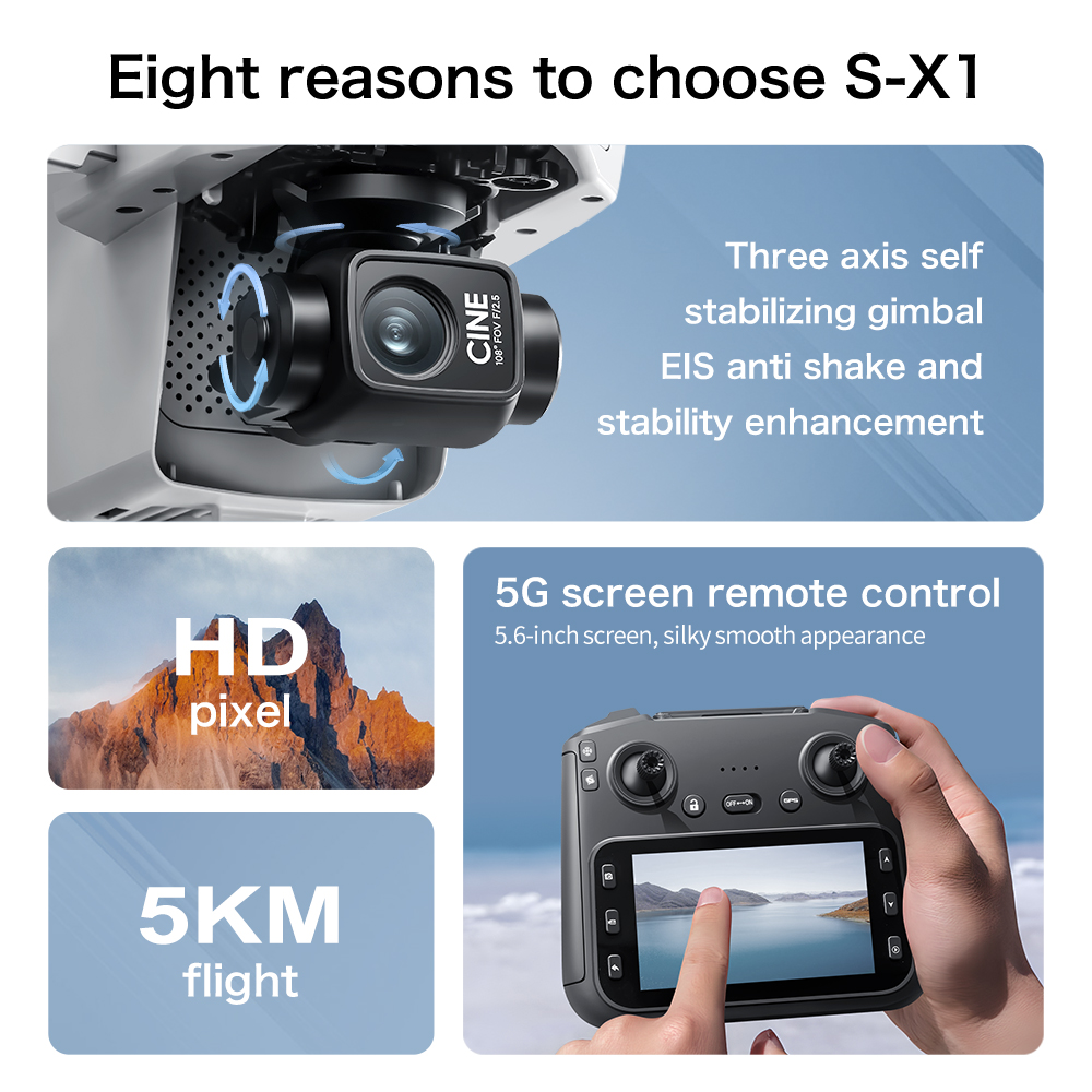 Лучшее предложение: Дрон S-X1  – обзор и цена Drone Gimbal 3 Axis